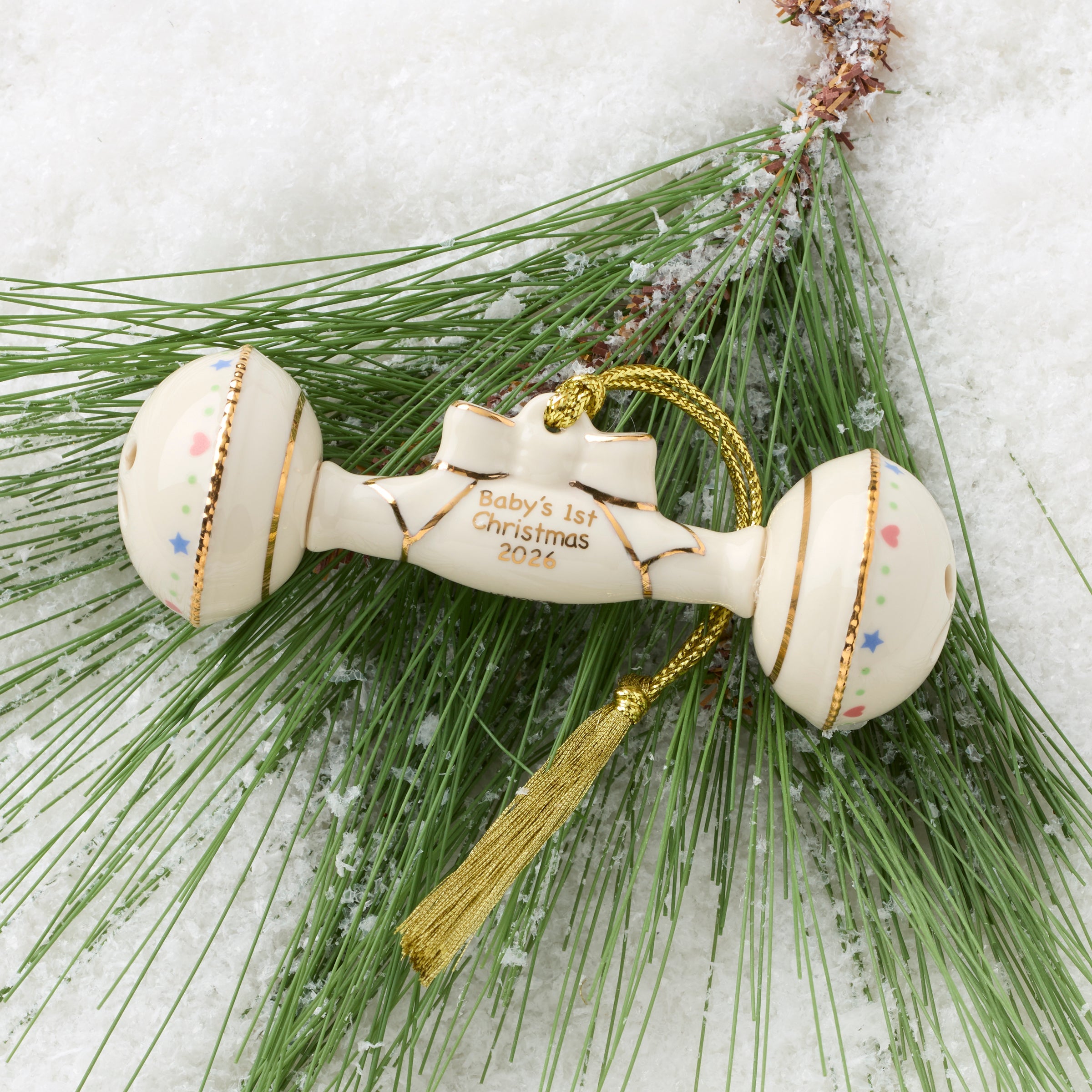 Lenox Fine Lenox Fine 2026 Baby's 1st Christmas Rattle Ornament - Image 2