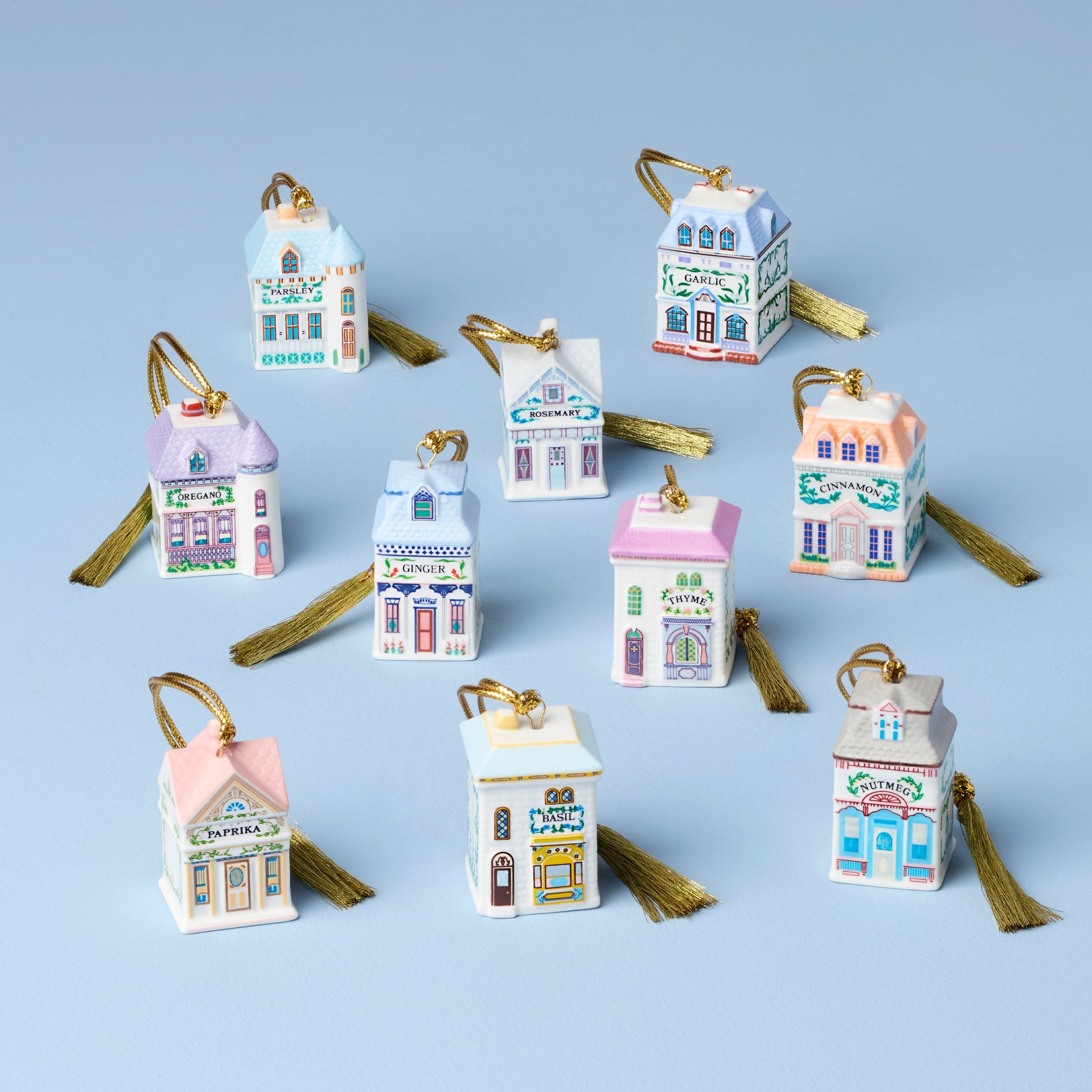 Lenox Fine Lenox Fine Lenox Spice Village 10-Piece Mini Ornament Set