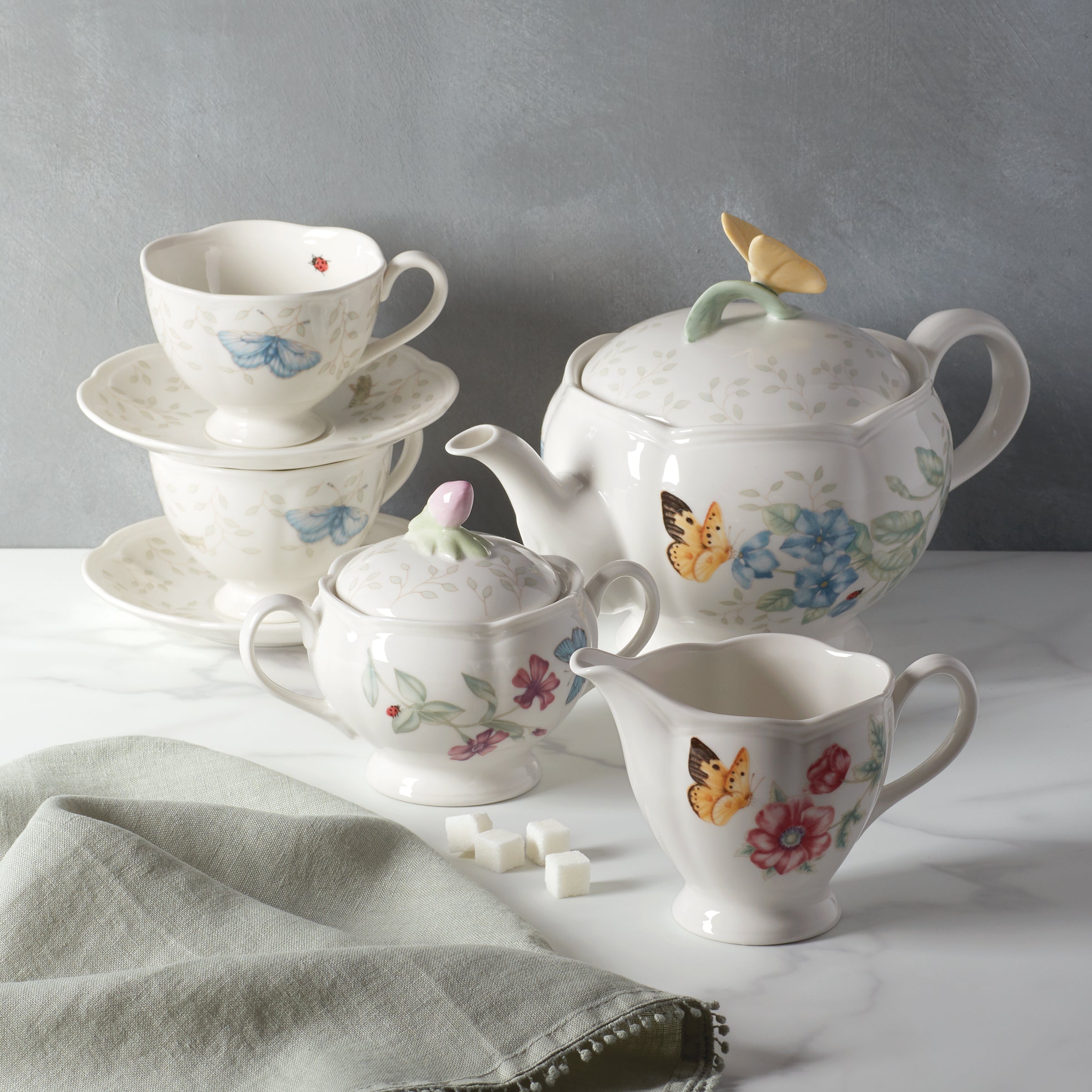 Lenox Fine Lenox Fine Butterfly Meadow 9-Piece Tea Set - Image 5