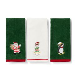 Lenox Fine Lenox Fine Holiday Elf, Santa & Penguin Kitchen Towels, Set of 3