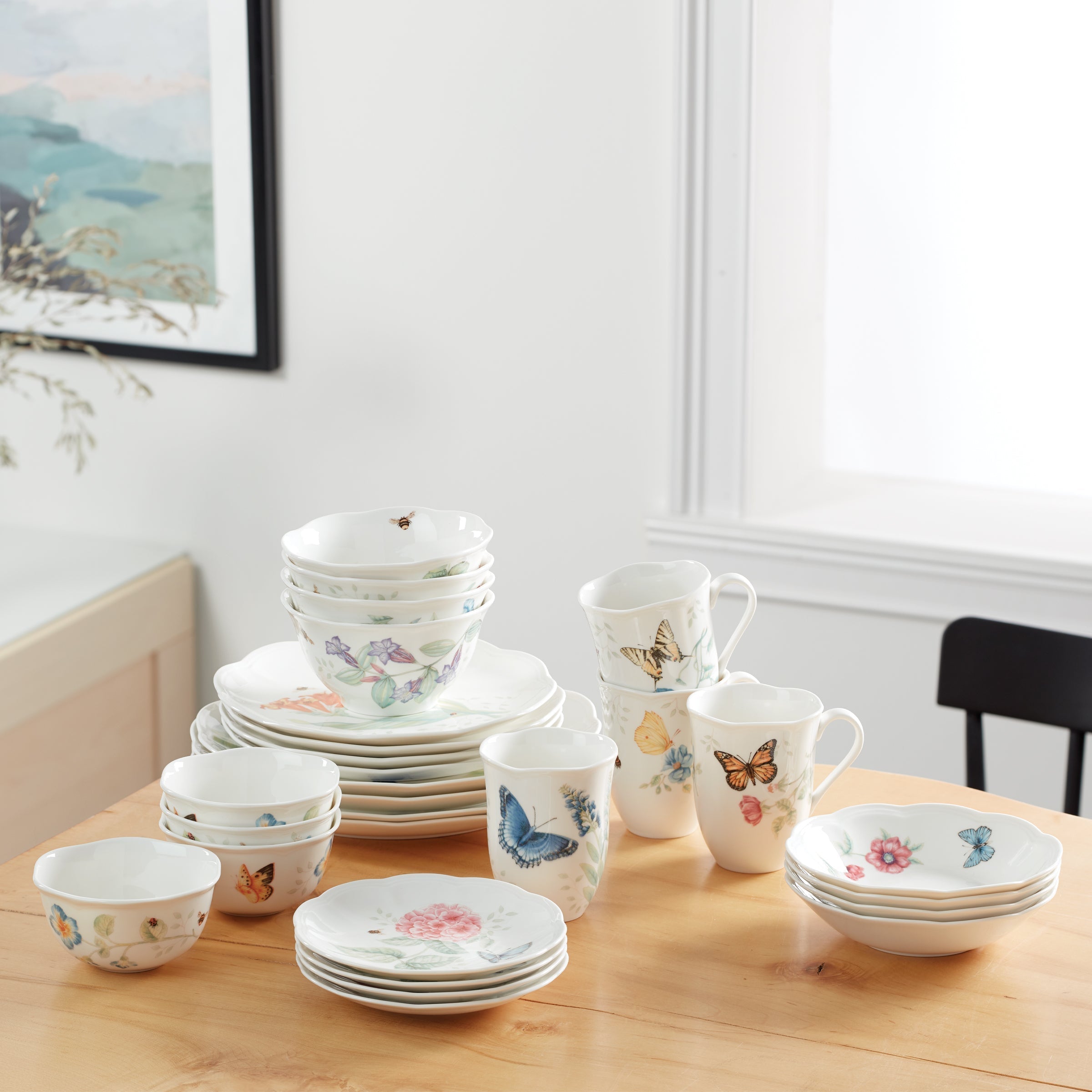 Lenox Fine Lenox Fine Butterfly Meadow 28-Piece Dinnerware Set - Image 12