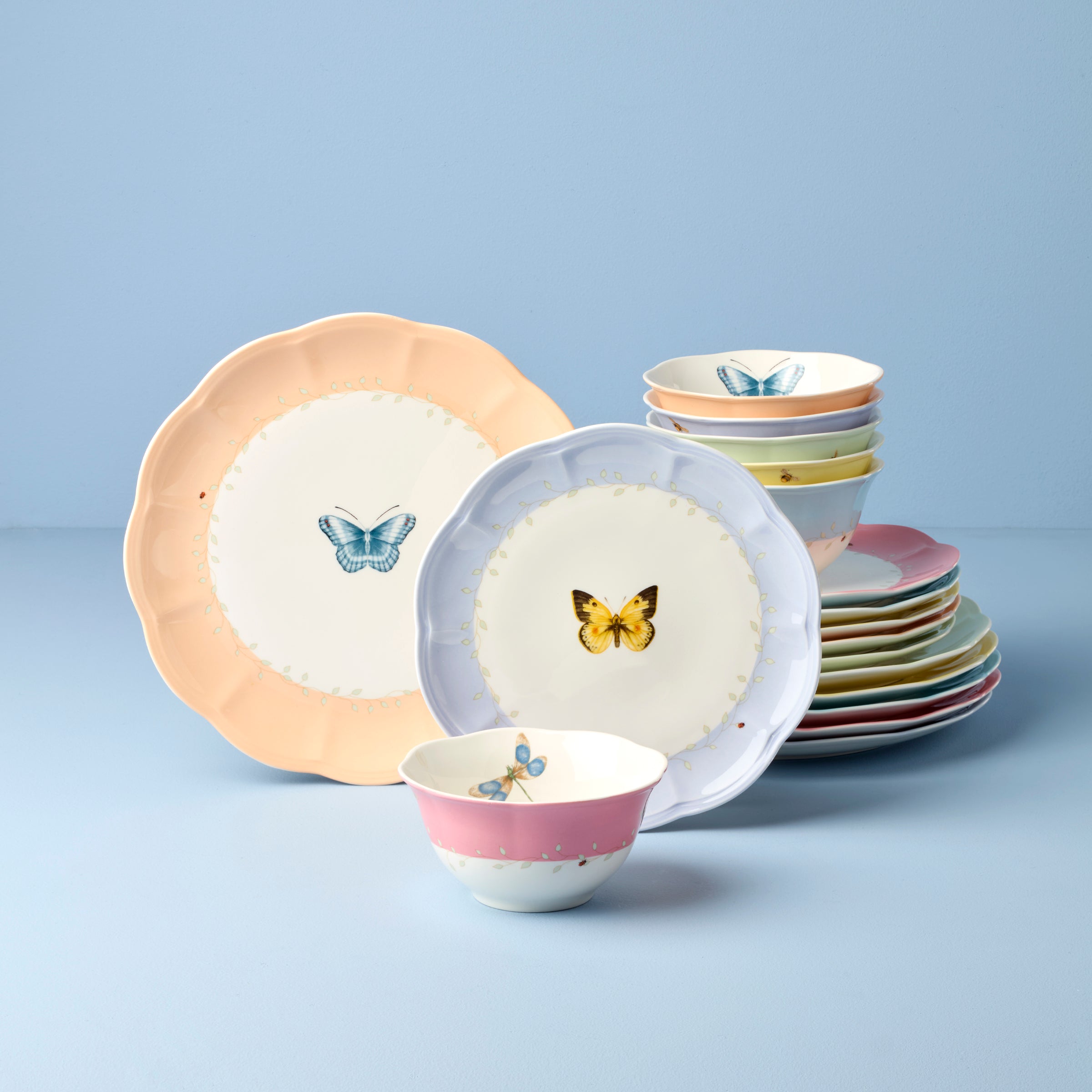 Lenox Fine Lenox Fine Butterfly Meadow Colors 18-Piece Dinnerware Set