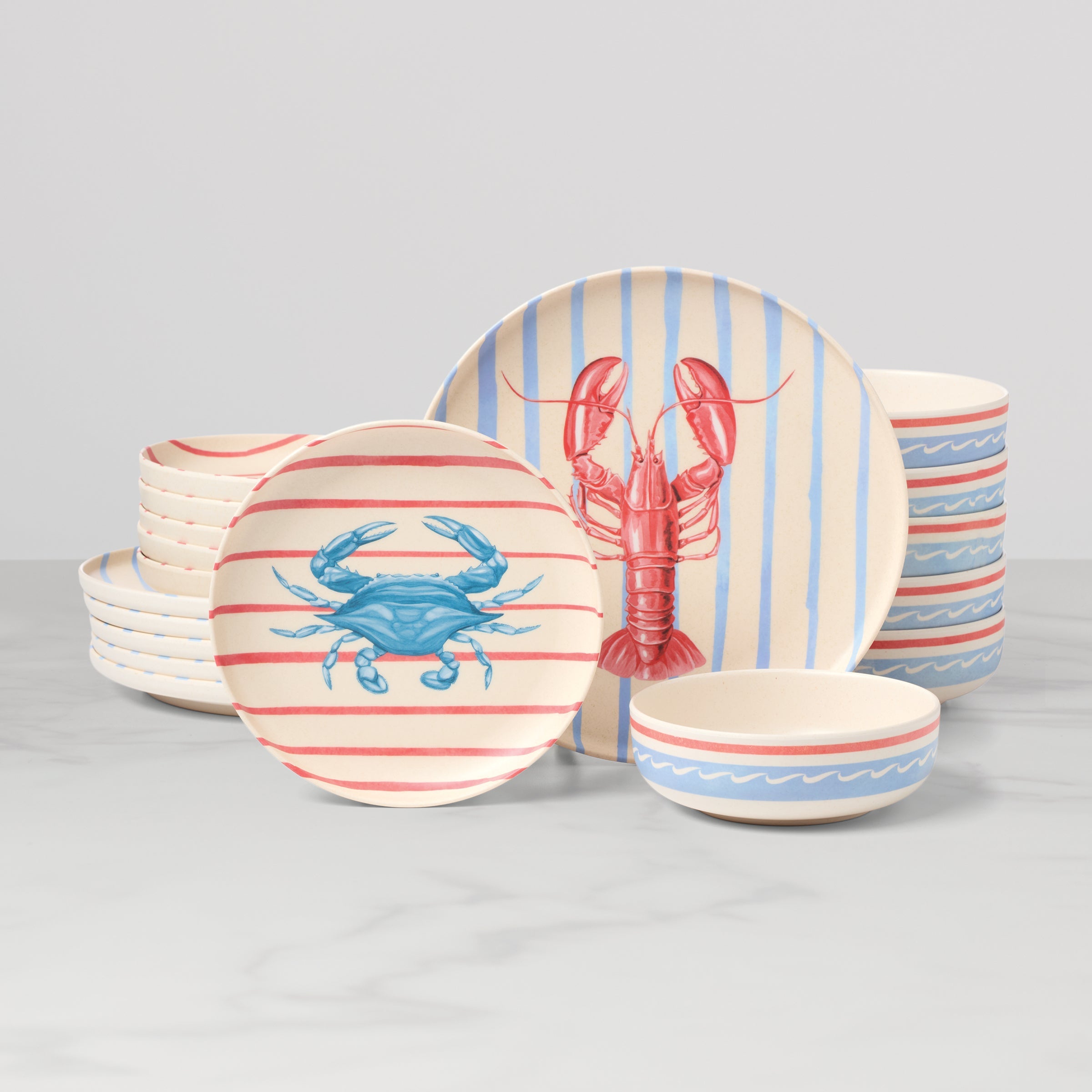 Lenox Fine Lenox Fine 24 Seven Melamine Wharfside 18-Piece Dinnerware Set