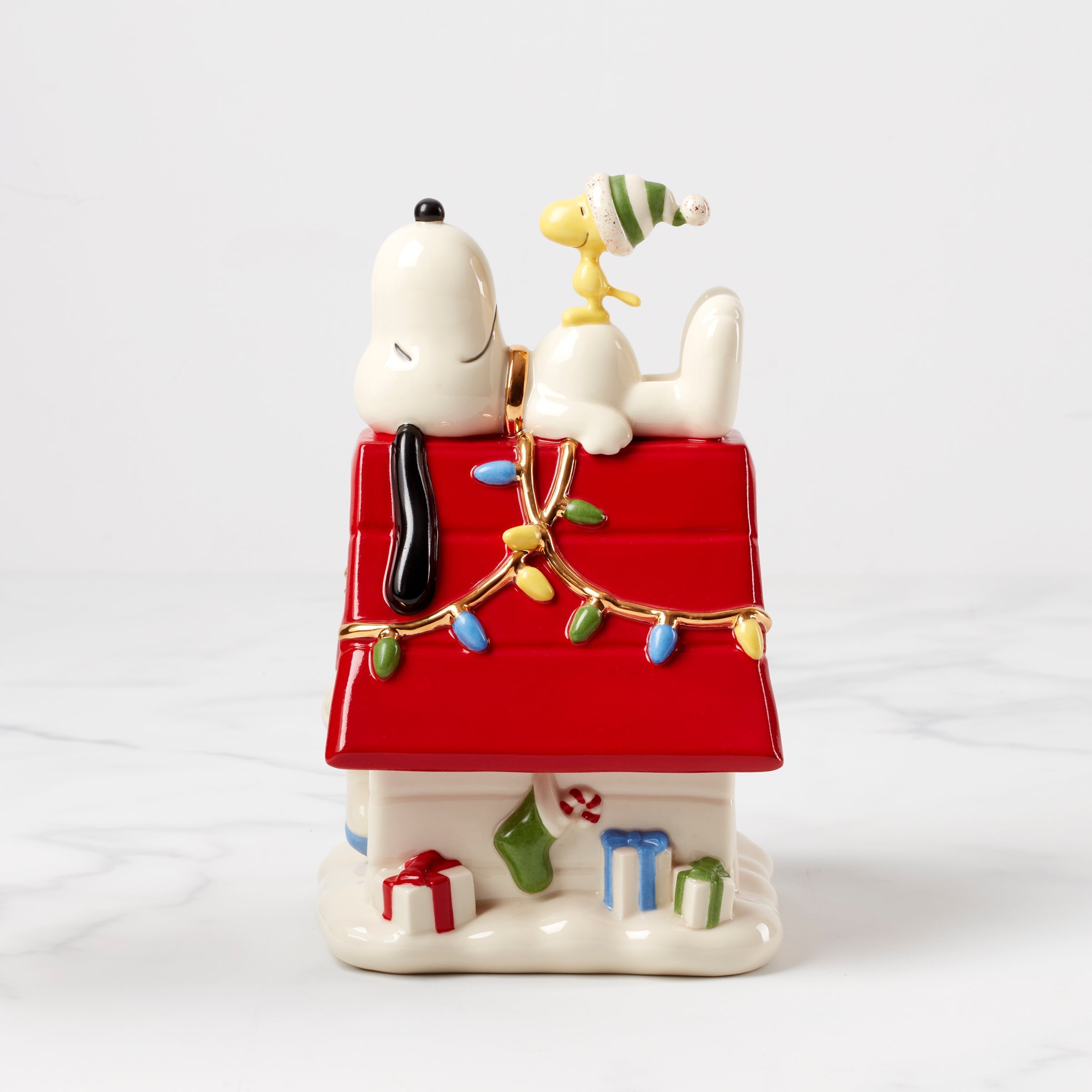 Lenox Fine Lenox Fine Snoopy Christmas Covered Candy Dish