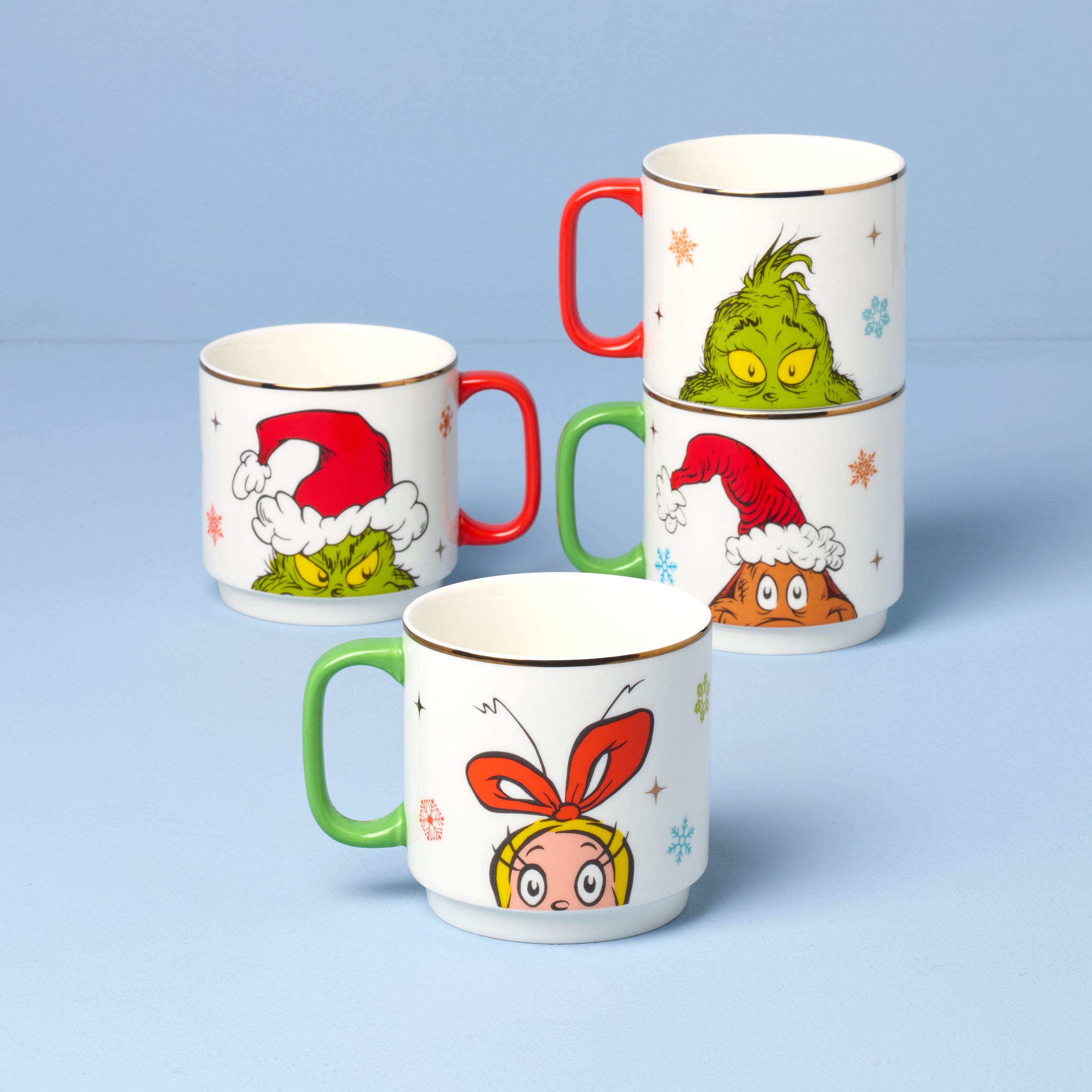 Lenox Fine Lenox Fine Merry Grinchmas Stackable Mugs, Set of 4 - Image 2