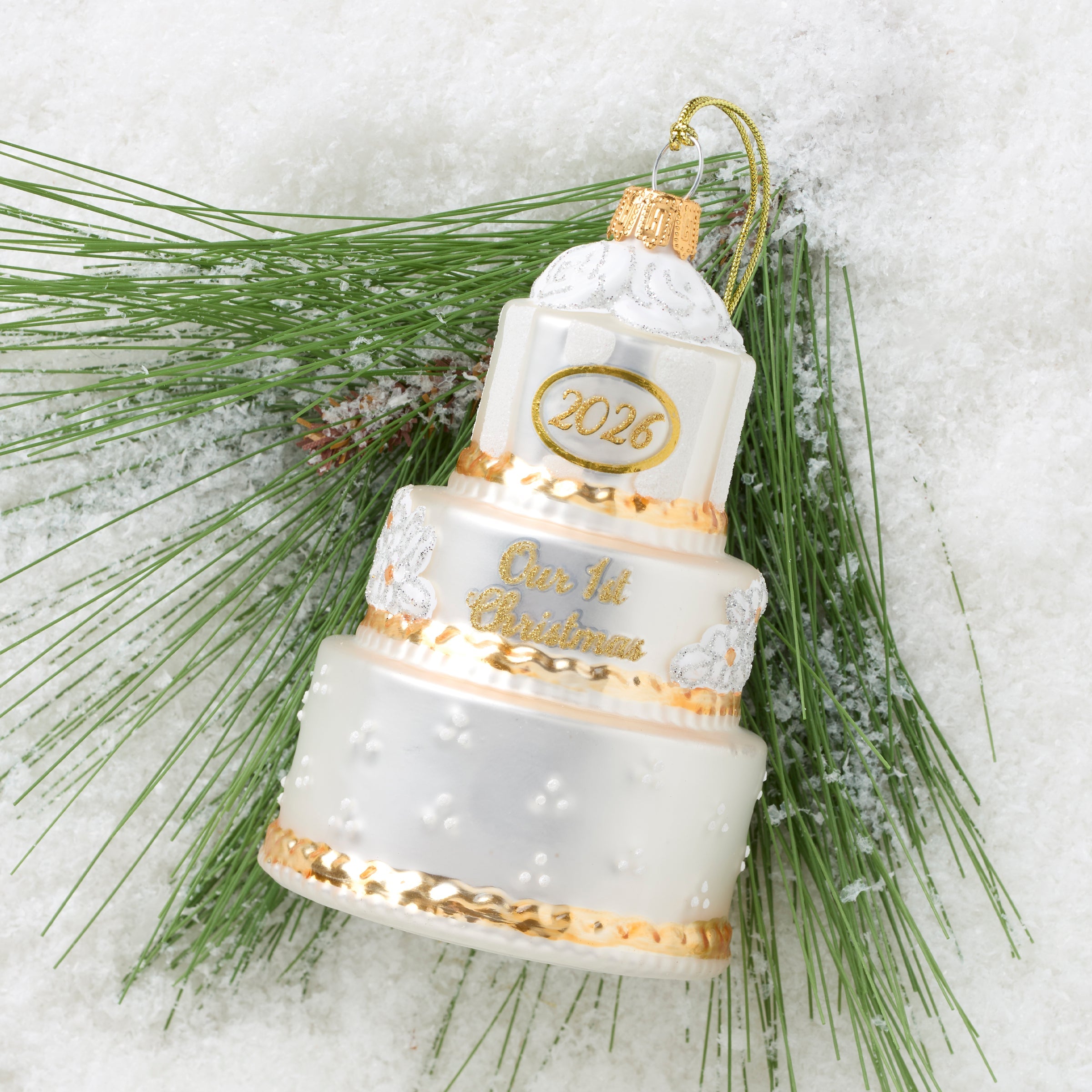 Lenox Fine Lenox Fine 2026 Retro Blown Glass Our 1st Christmas Wedding Ornament - Image 3