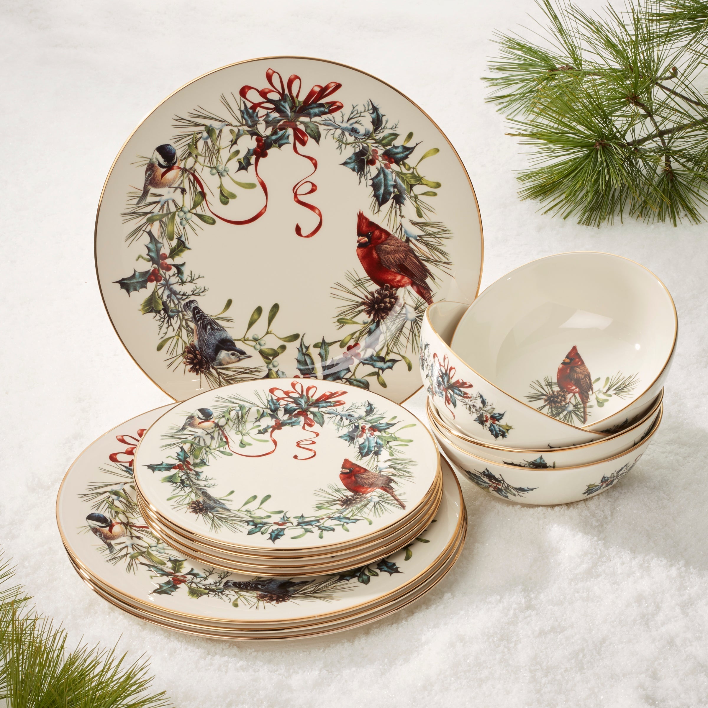 Lenox Fine Lenox Fine Winter Greetings 12-Piece Dinnerware Set - Image 5