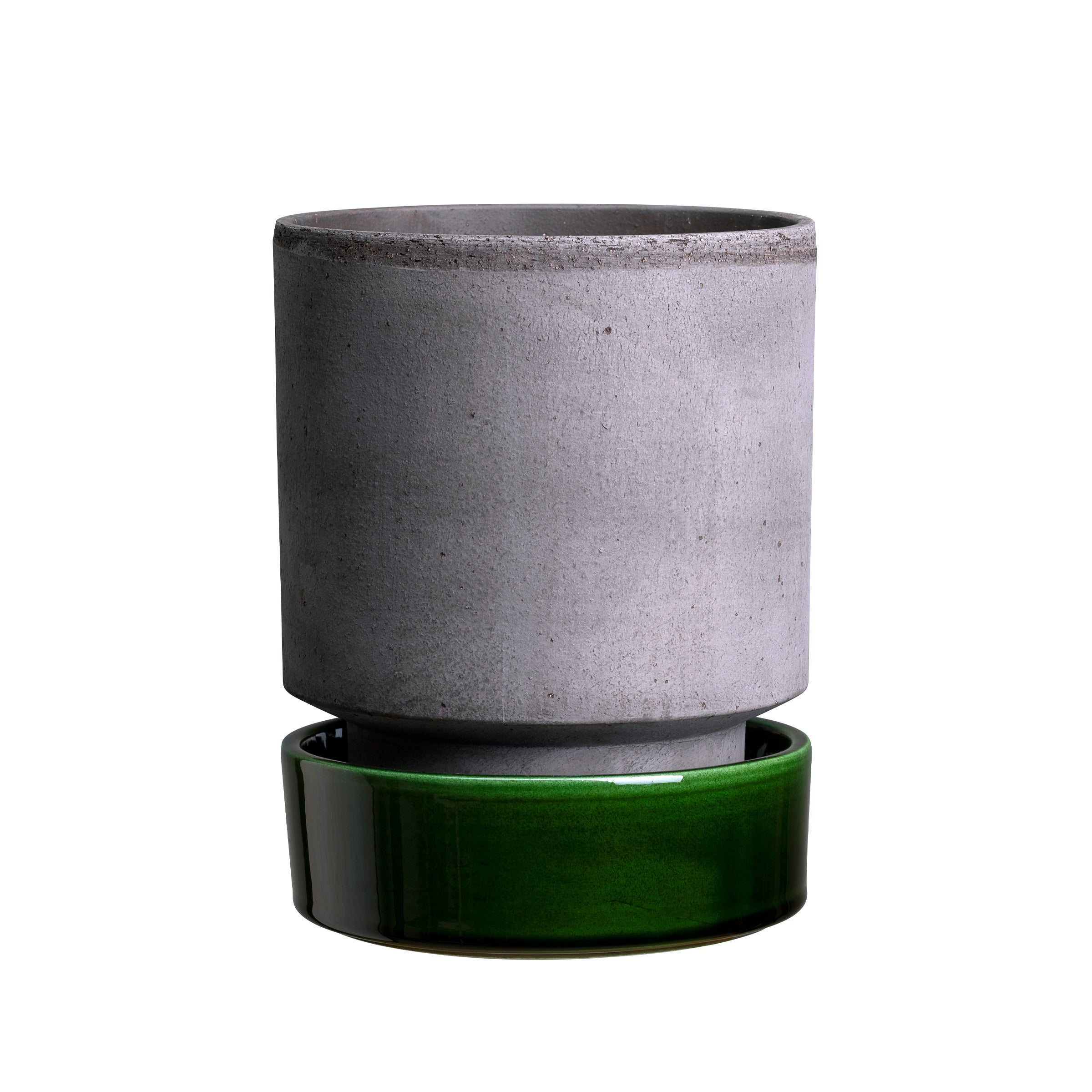 Lenox Fine Lenox Fine Hoff Raw Grey & Glazed Emerald Green 8cm Pots, Set of 2 - Image 2