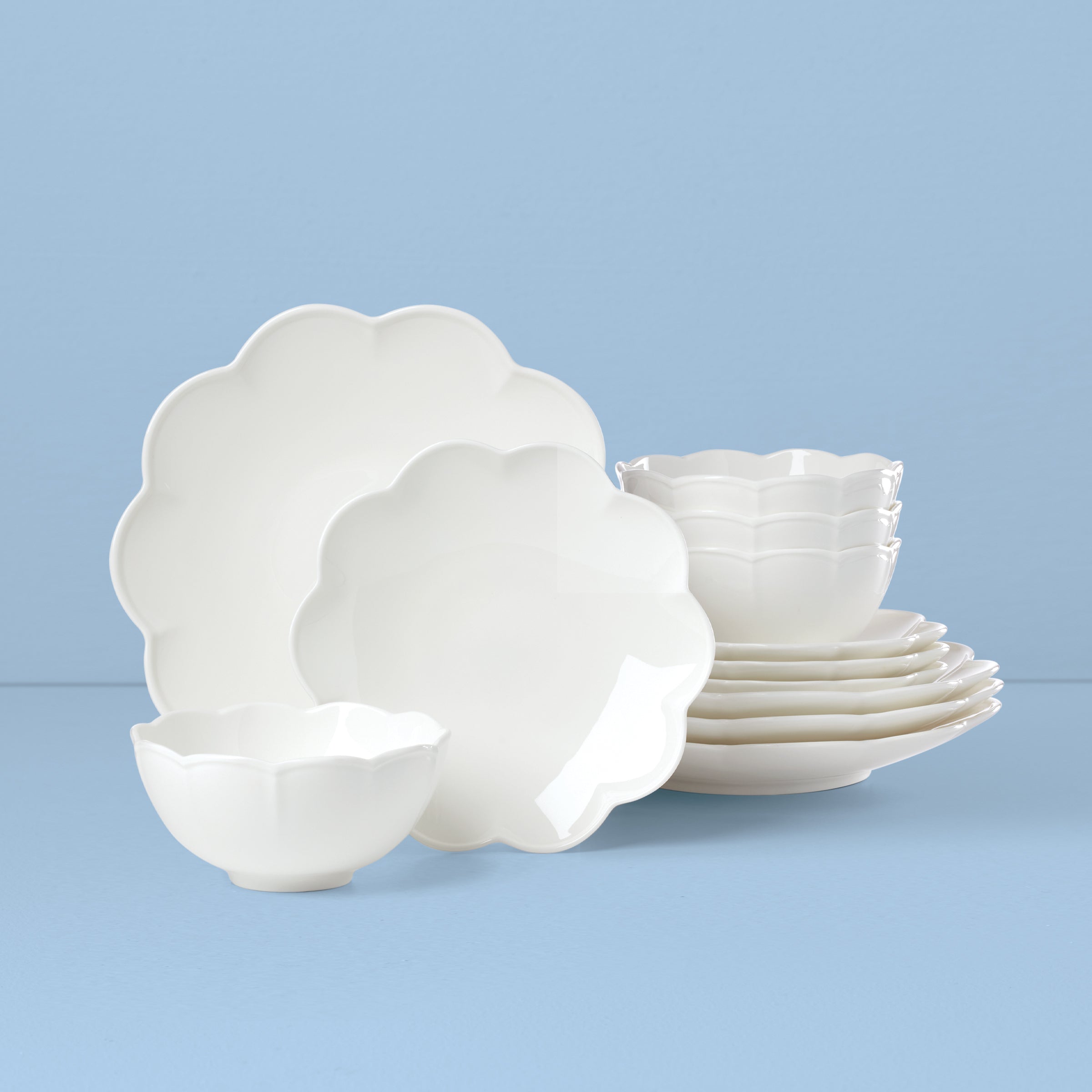 Lenox Fine Lenox Fine Studio 1414 Scallop 12-Piece Dinnerware Set