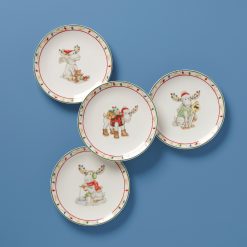 Lenox Fine Lenox Fine Merry Marcel Moose 4-Piece Dessert Plate Set