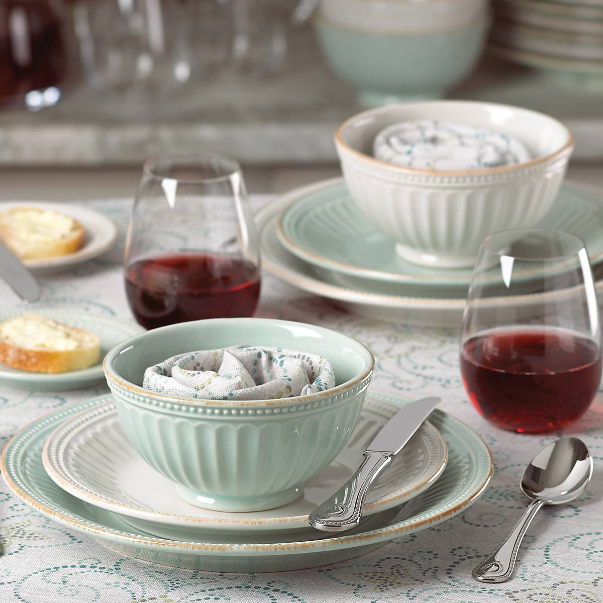 Lenox Fine Lenox Fine French Perle Groove Ice Blue 4-Piece Place Setting - Image 9