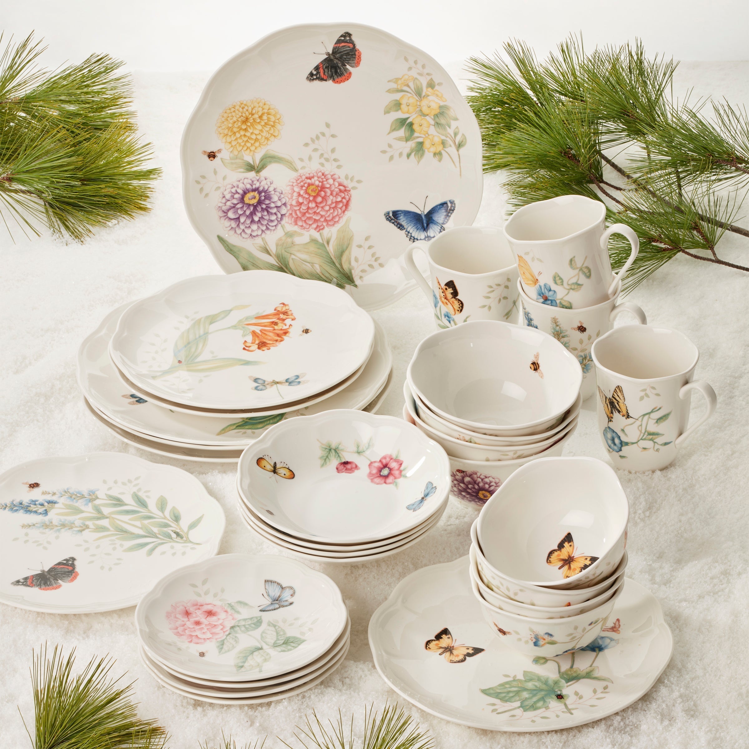 Lenox Fine Lenox Fine Butterfly Meadow 28-Piece Dinnerware Set - Image 10