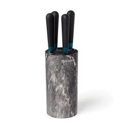 Lenox Fine Lenox Fine Keen Black Marble 5-Piece Bristle Cutlery Block Set