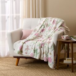 Lenox Fine Lenox Fine Butterfly Meadow Bloom Pink Throw Blanket