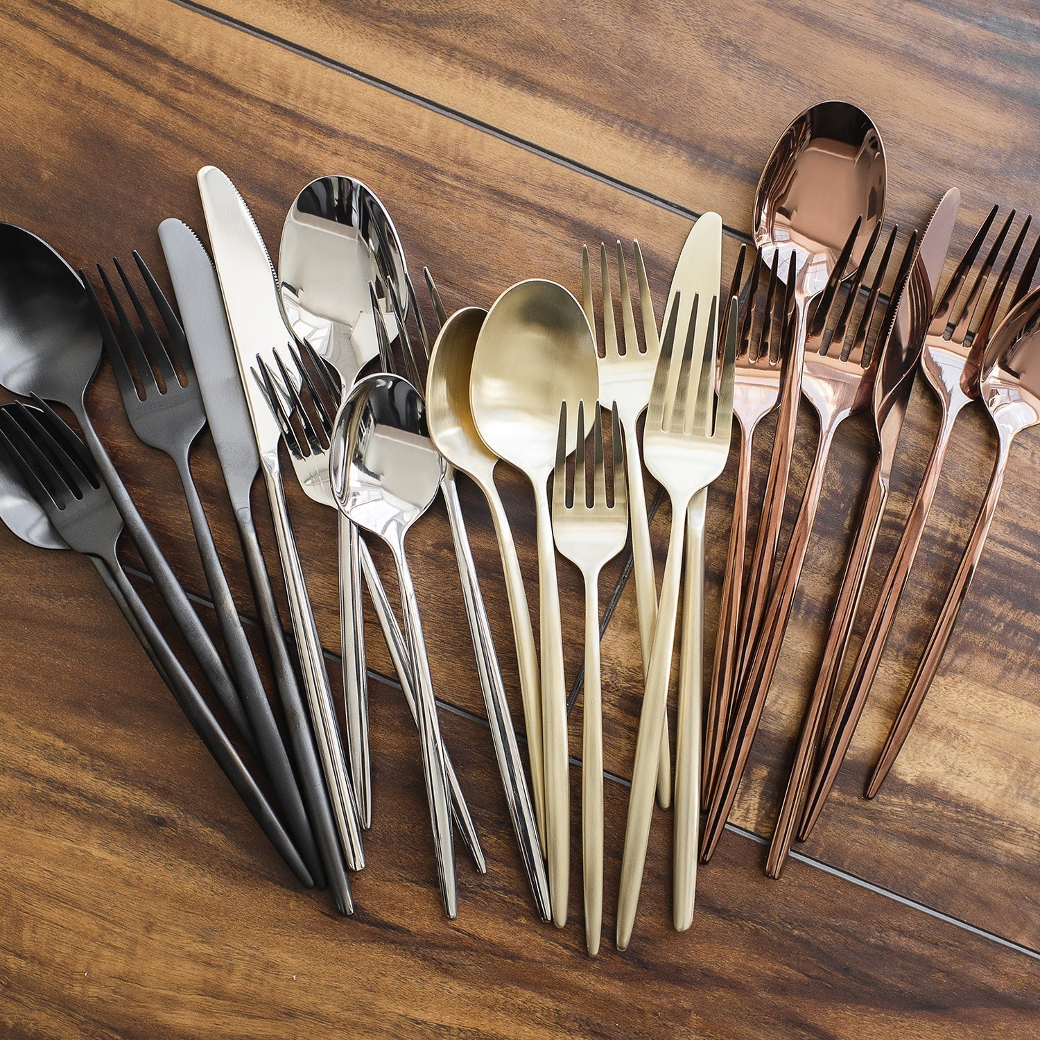 Lenox Fine Lenox Fine Gaze Copper Mirror 20-Piece Flatware Set - Image 4