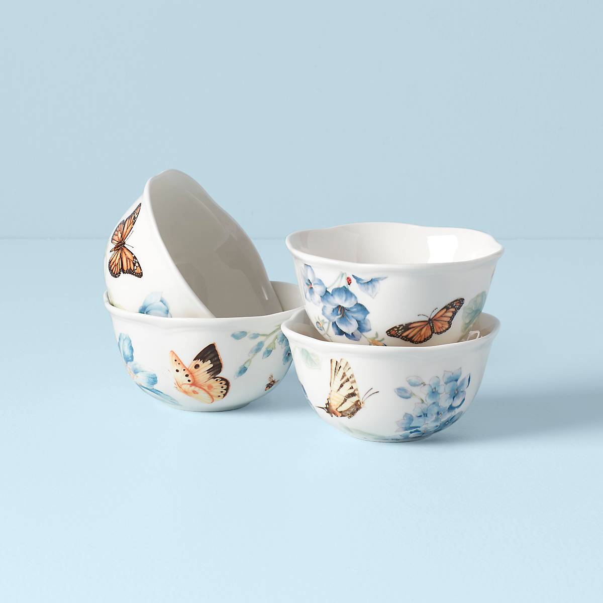 Lenox Fine Lenox Fine Butterfly Meadow Blue Dessert Bowls, Set of 4