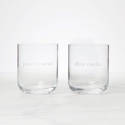 Lenox Fine Lenox Fine This Rocks & You're Neat Double Old Fashion Glasses, Set of 2