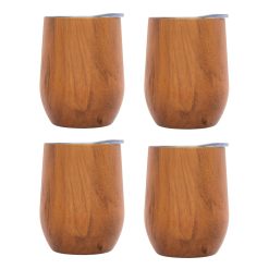 Lenox Fine Lenox Fine Insulated Woodgrain Wine Tumblers, Set of 4
