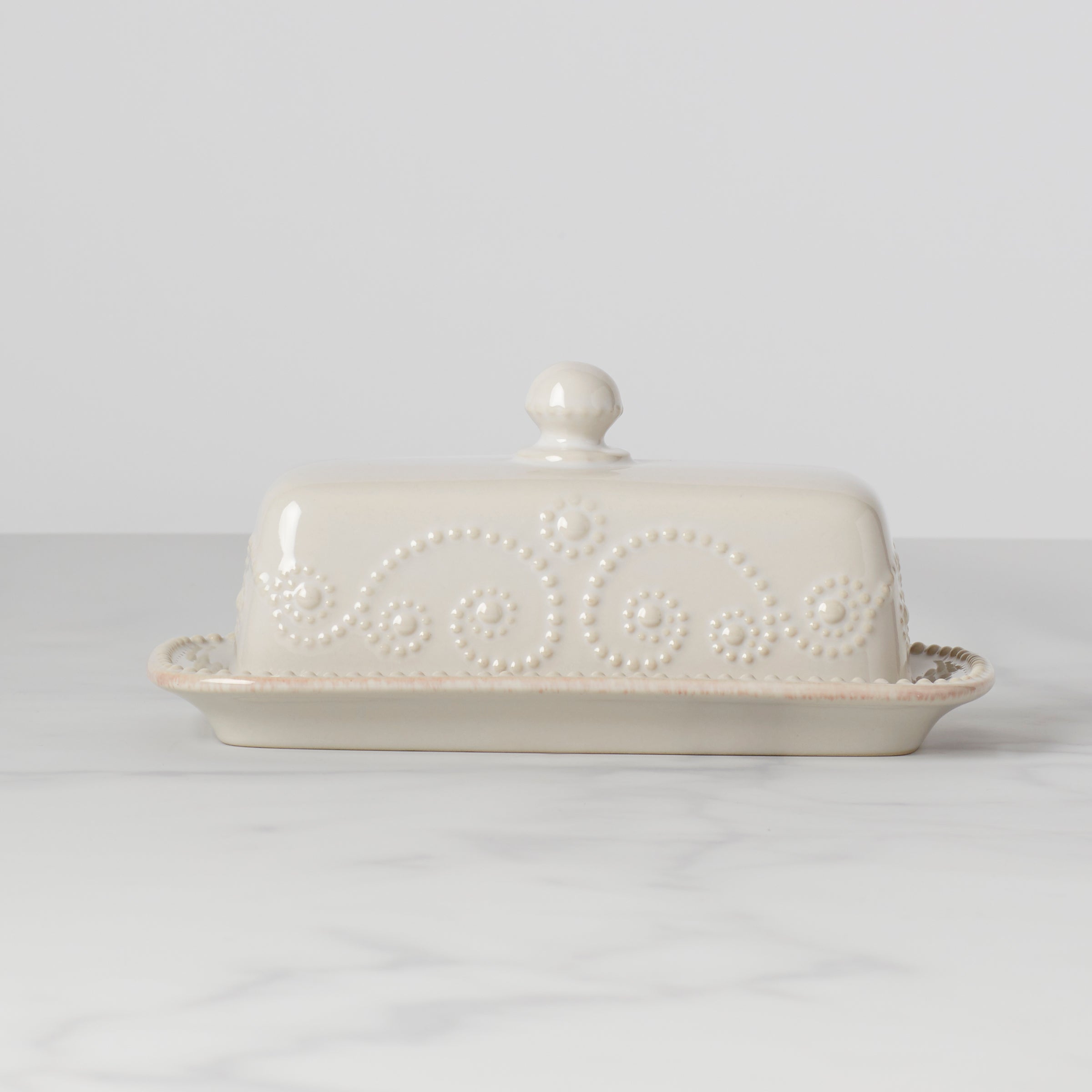 Lenox Fine Lenox Fine French Perle White Covered Butter Dish