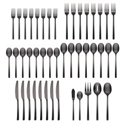 Alternative view of Lenox Fine Lenox Fine Beacon Black Satin 45-Piece Flatware Set