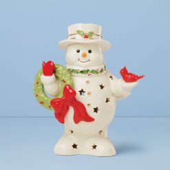 Alternative view of Lenox Fine Lenox Fine Happy Holly Days Snowman Holding Wreath Figurine