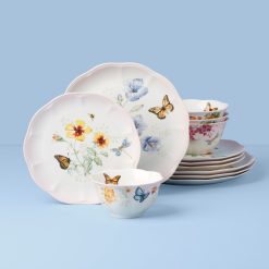 Lenox Fine Lenox Fine Butterfly Meadow Pink 12-Piece Dinnerware Set