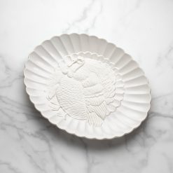 Lenox Fine Lenox Fine French Perle White Carved Turkey Platter