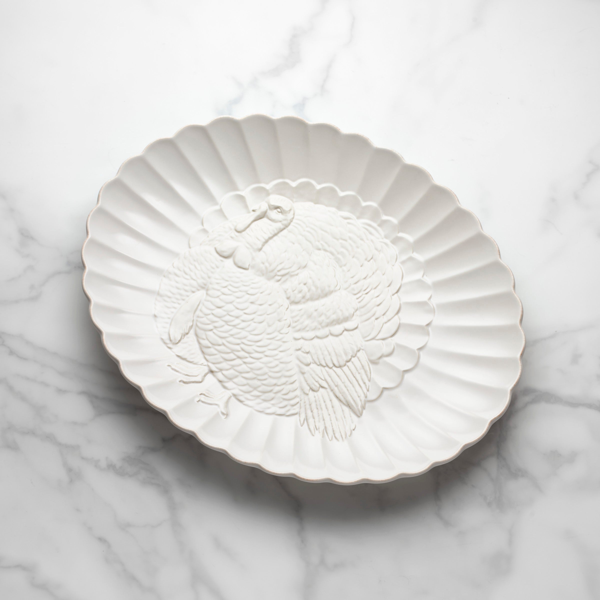 Lenox Fine Lenox Fine French Perle White Carved Turkey Platter