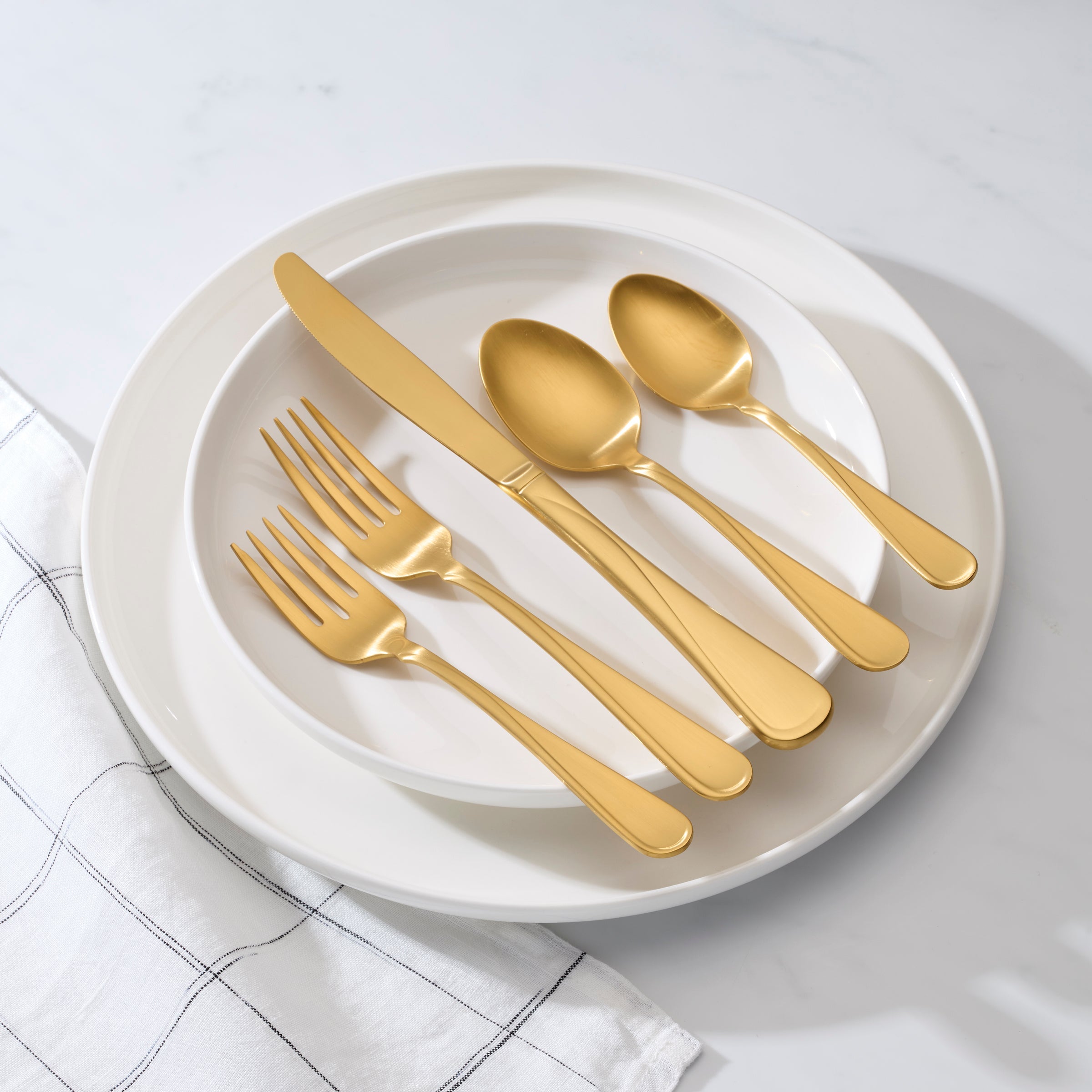 Lenox Fine Lenox Fine Flight Gold Satin 20-Piece Flatware Set - Image 3