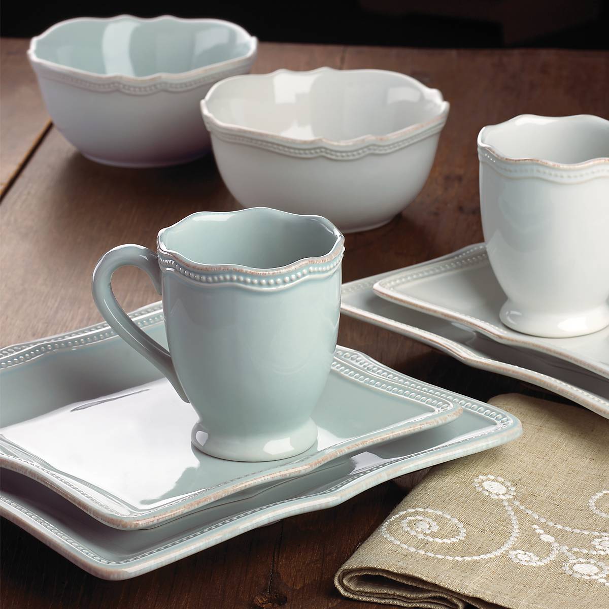 Lenox Fine Lenox Fine French Perle Bead White 4-Piece Place Setting - Image 4