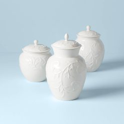 Lenox Fine Lenox Fine Opal Innocence Carved 3-Piece Canister Set