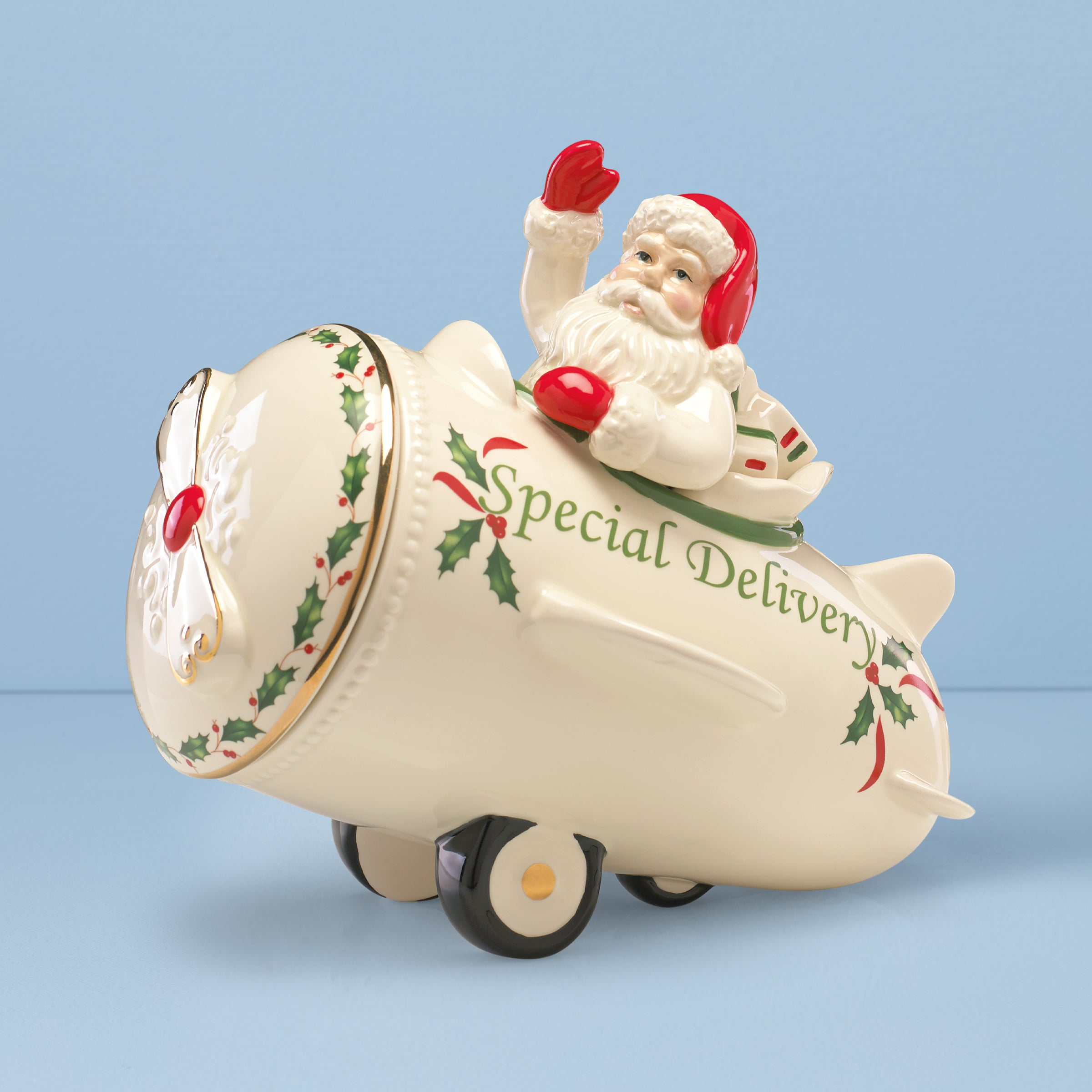 Lenox Fine Lenox Fine Holiday Santa Airplane Cookie Jar