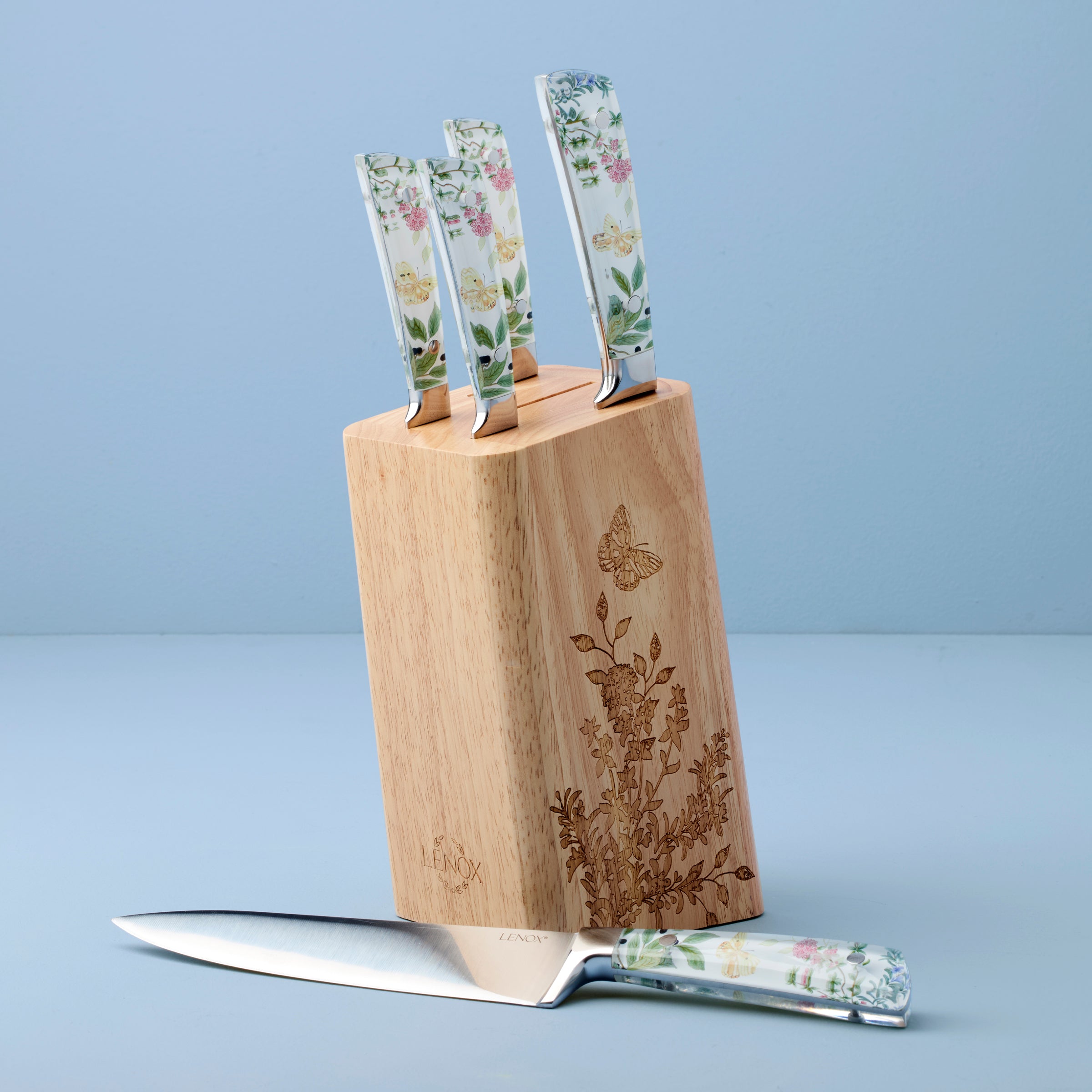 Lenox Fine Lenox Fine Butterfly Meadow Herbs 6-Piece Cutlery Block Set - Image 2