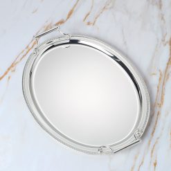 Lenox Fine Lenox Fine Gallery Oval Silverplate Tray with Handles