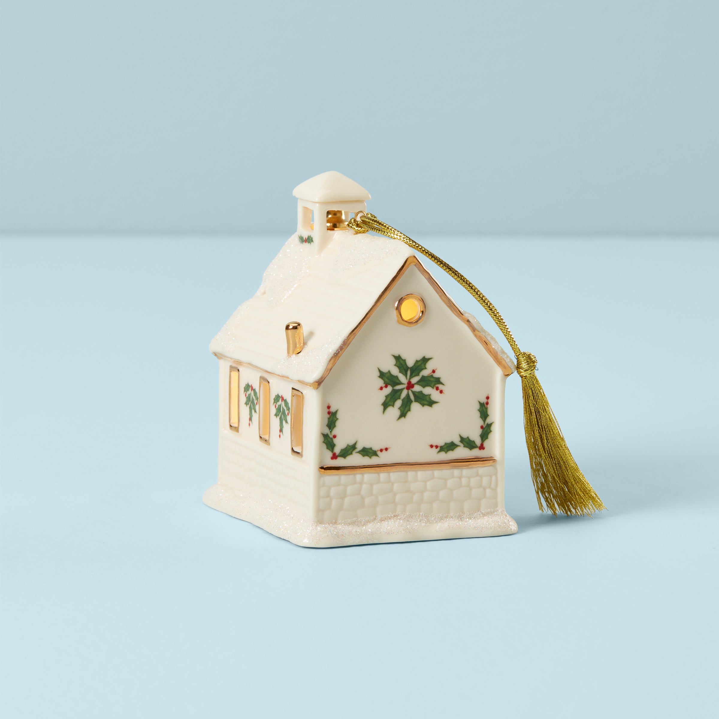 Lenox Fine Lenox Fine Christmas Village School Lit Ornament - Image 2