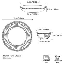 Alternative view of Lenox Fine Lenox Fine French Perle Groove White 12-Piece Dinnerware Set