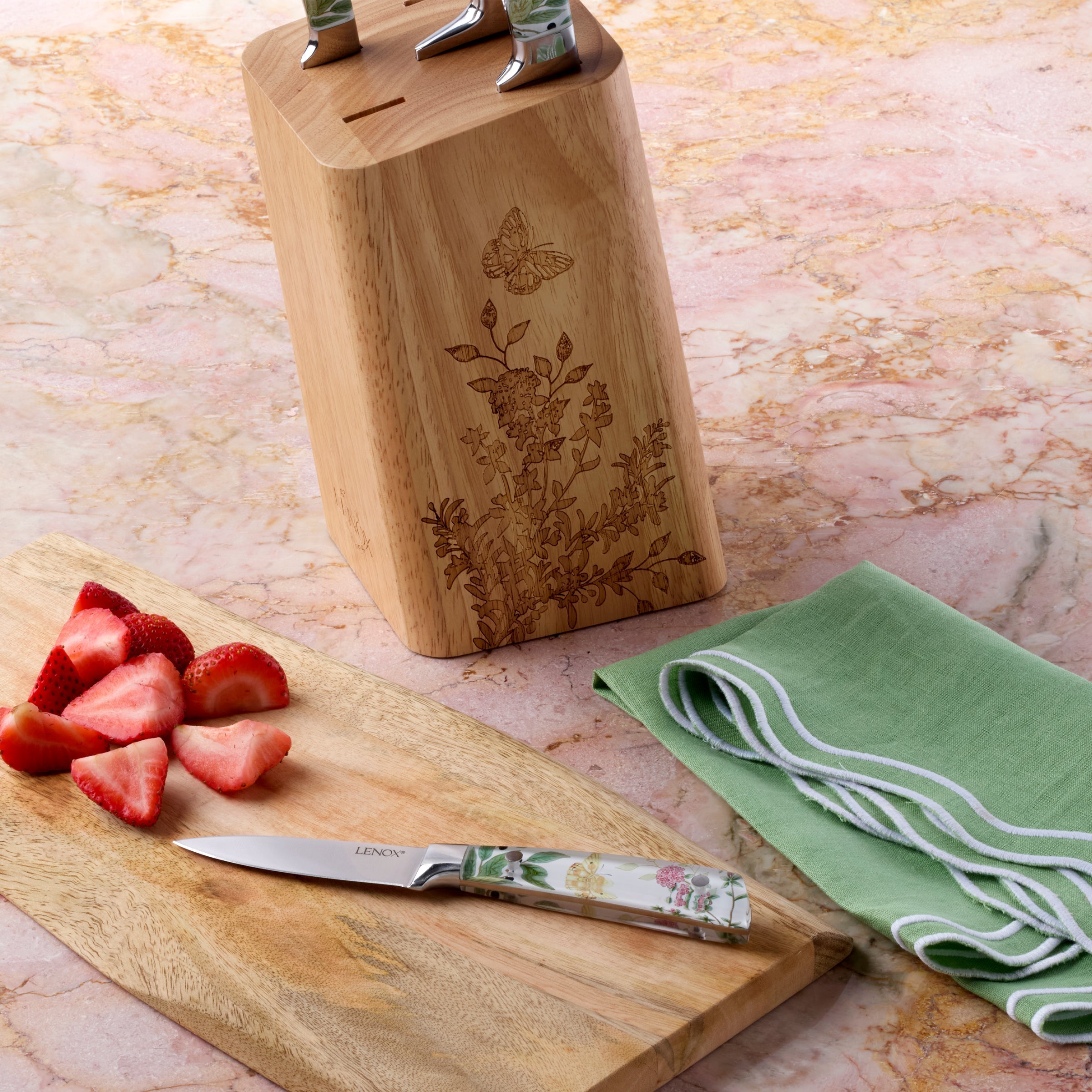 Lenox Fine Lenox Fine Butterfly Meadow Herbs 6-Piece Cutlery Block Set - Image 6