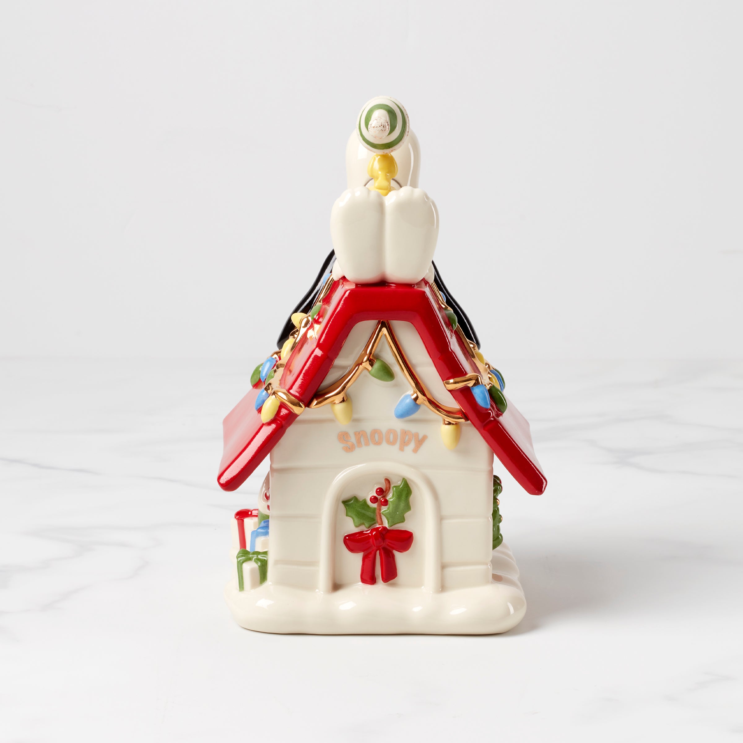 Lenox Fine Lenox Fine Snoopy Christmas Covered Candy Dish - Image 3