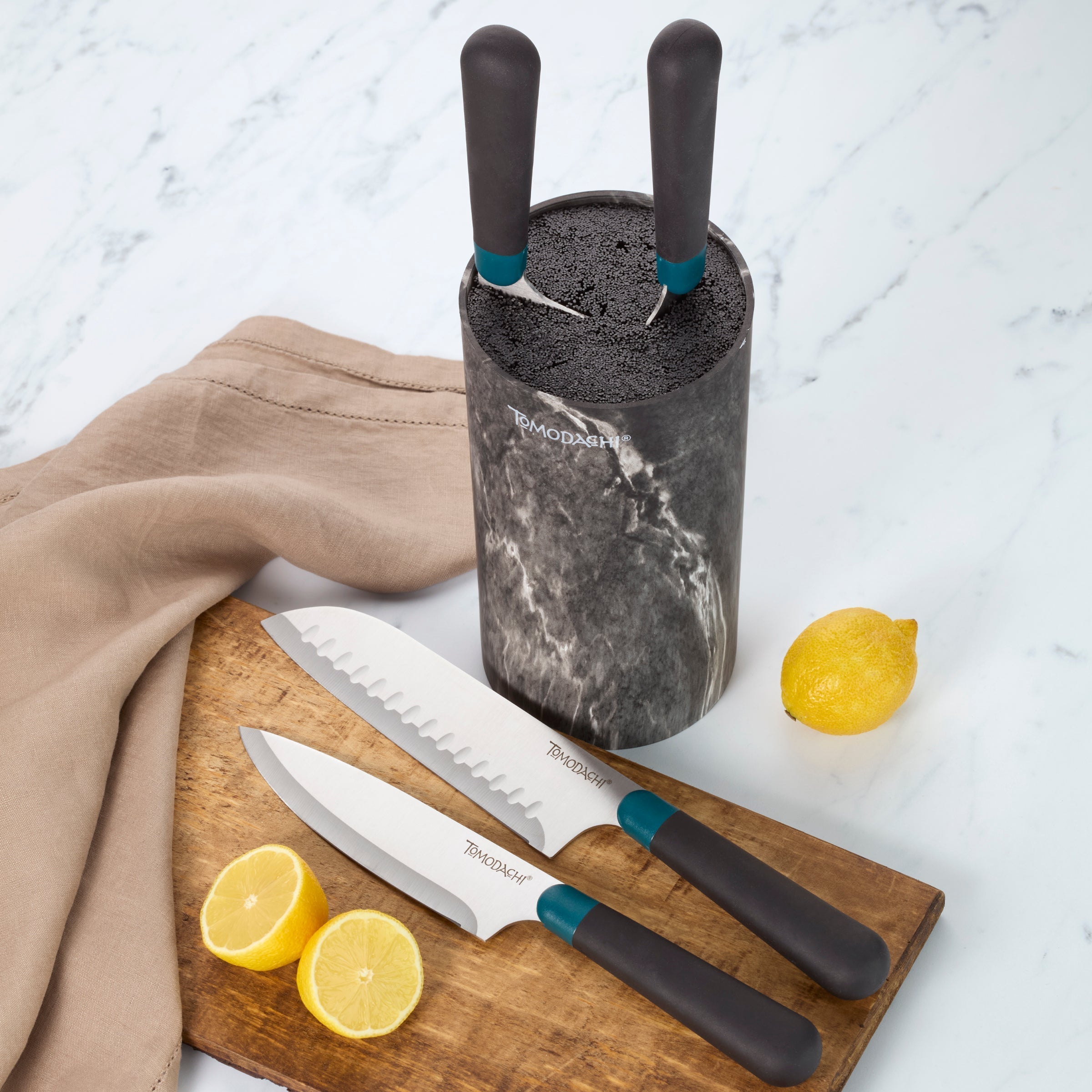 Lenox Fine Lenox Fine Keen Black Marble 5-Piece Bristle Cutlery Block Set - Image 4