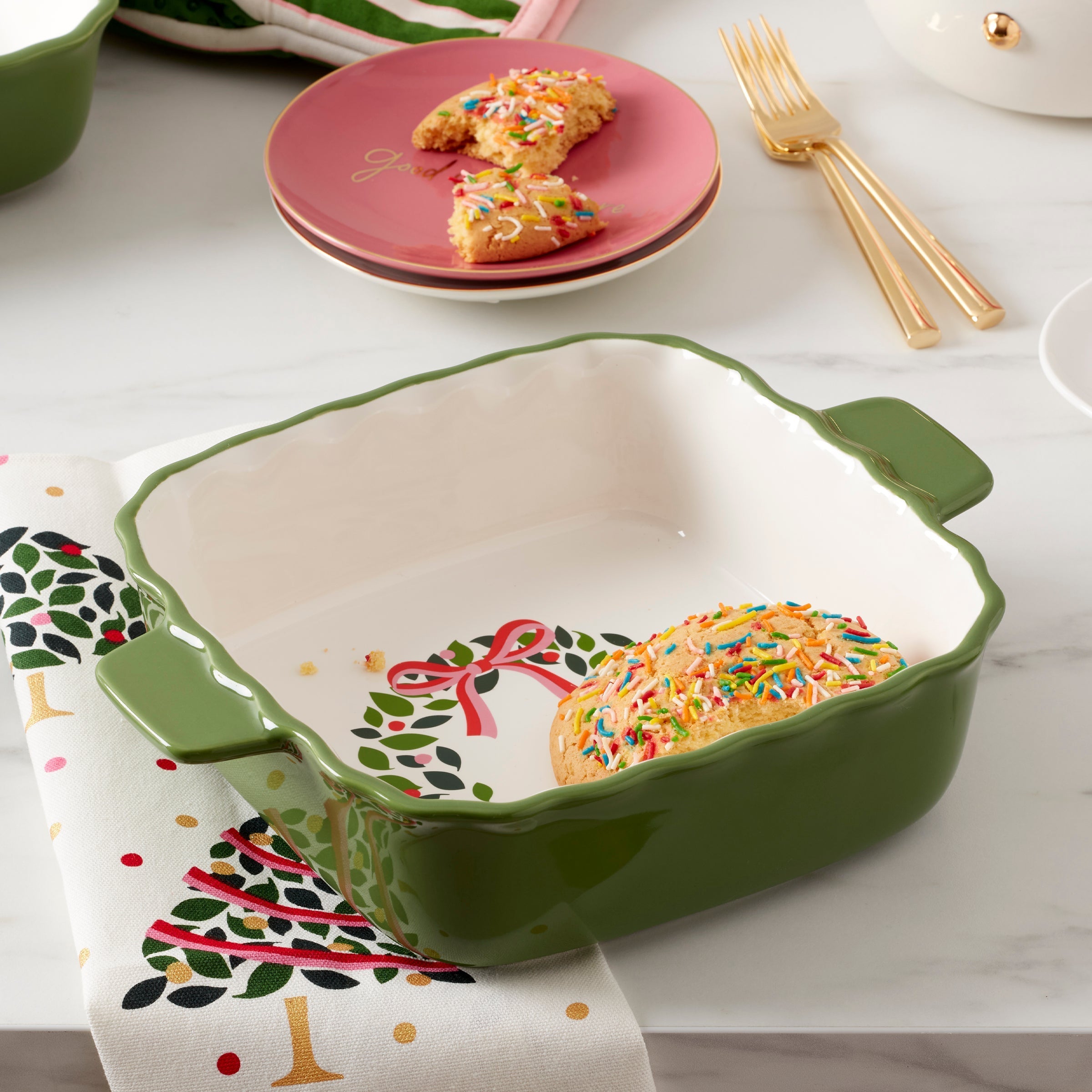 Lenox Fine Lenox Fine Evergreen Square Scallop Baking Dish - Image 4