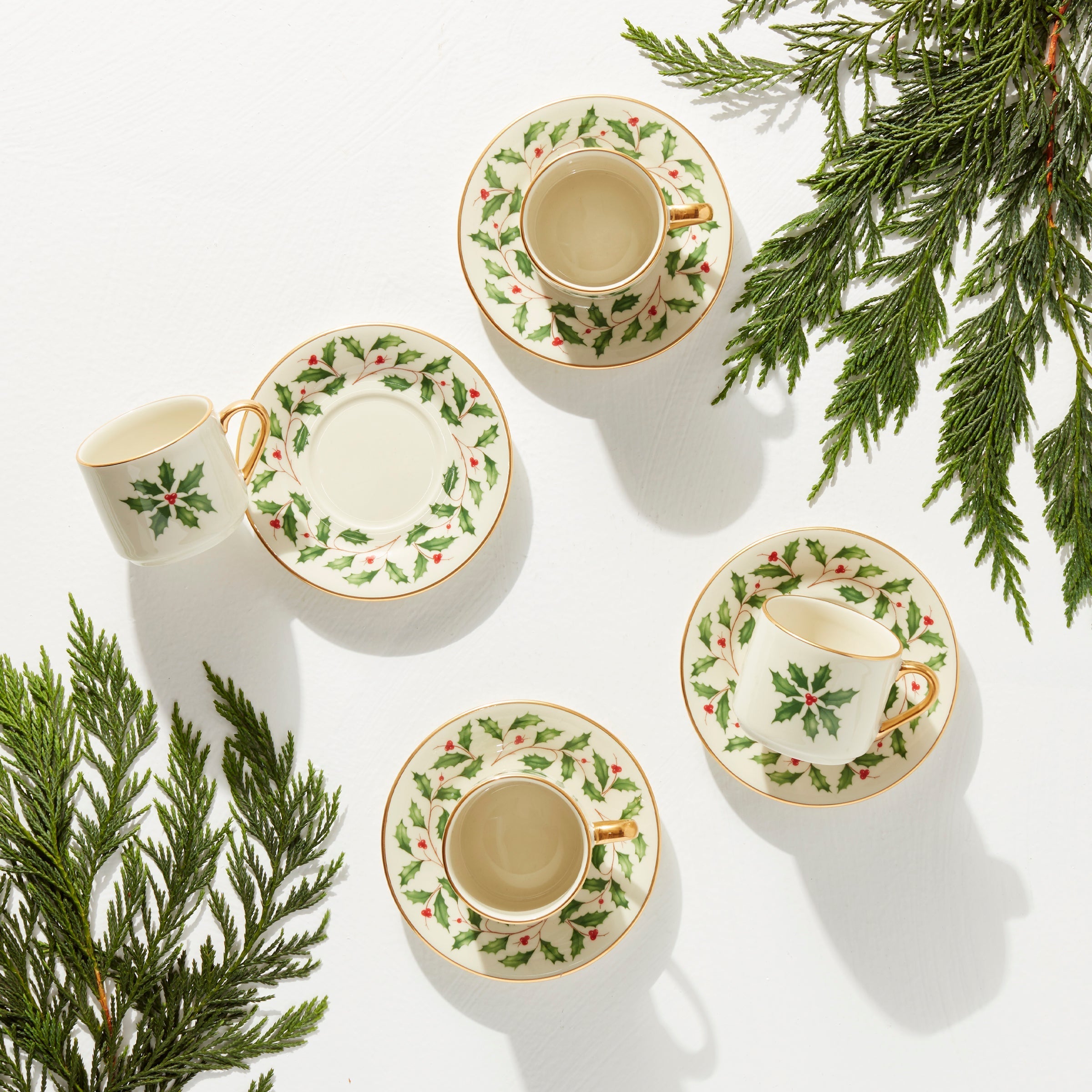 Lenox Fine Lenox Fine Holiday Espresso Cup & Saucer, Set of 4 - Image 3