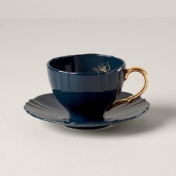 Lenox Fine Lenox Fine Sprig & Vine Navy Teacup & Saucer