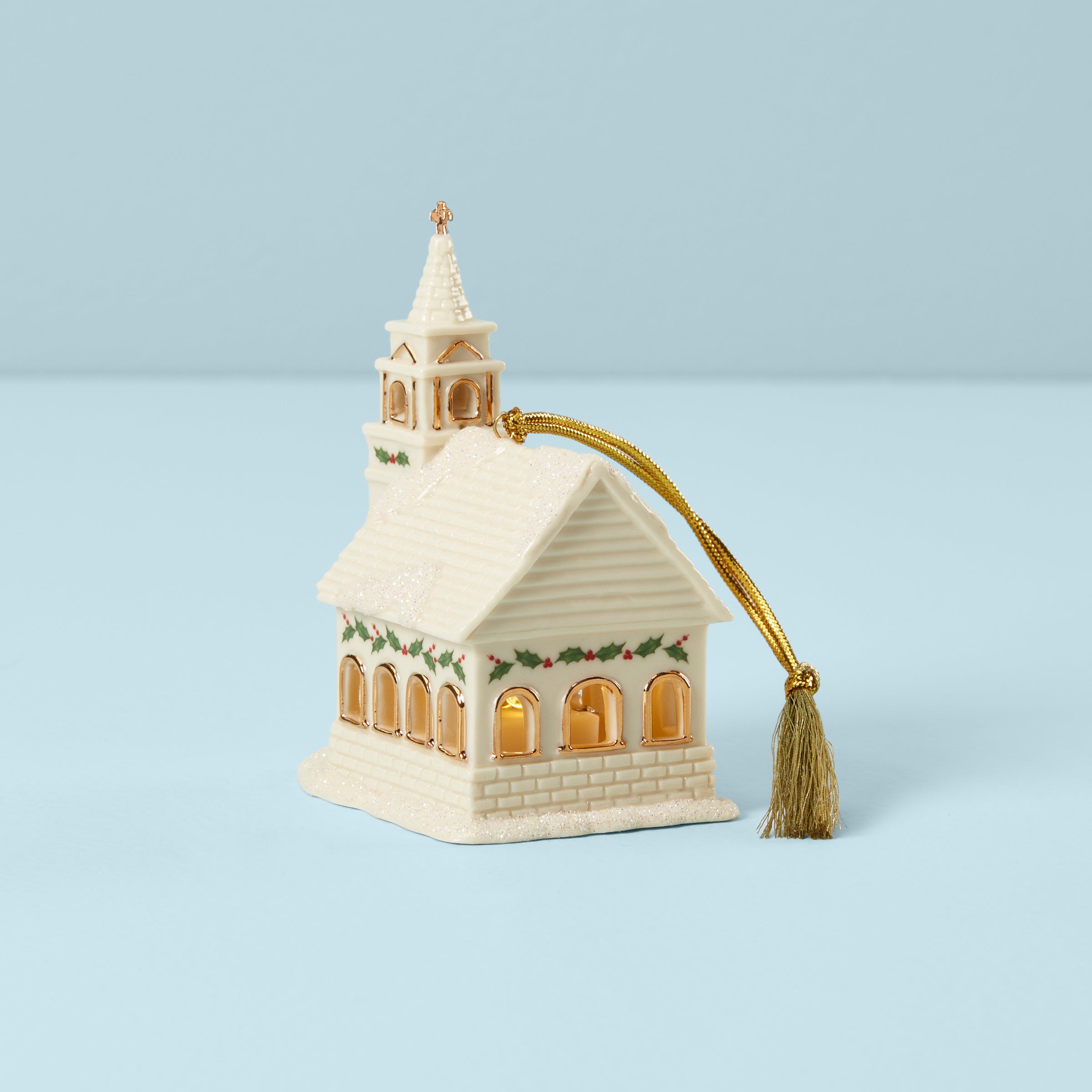 Lenox Fine Lenox Fine Christmas Village Church Lit Ornament - Image 2