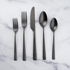 Lenox Fine Lenox Fine Marlise Black Satin 20-Piece Flatware Set