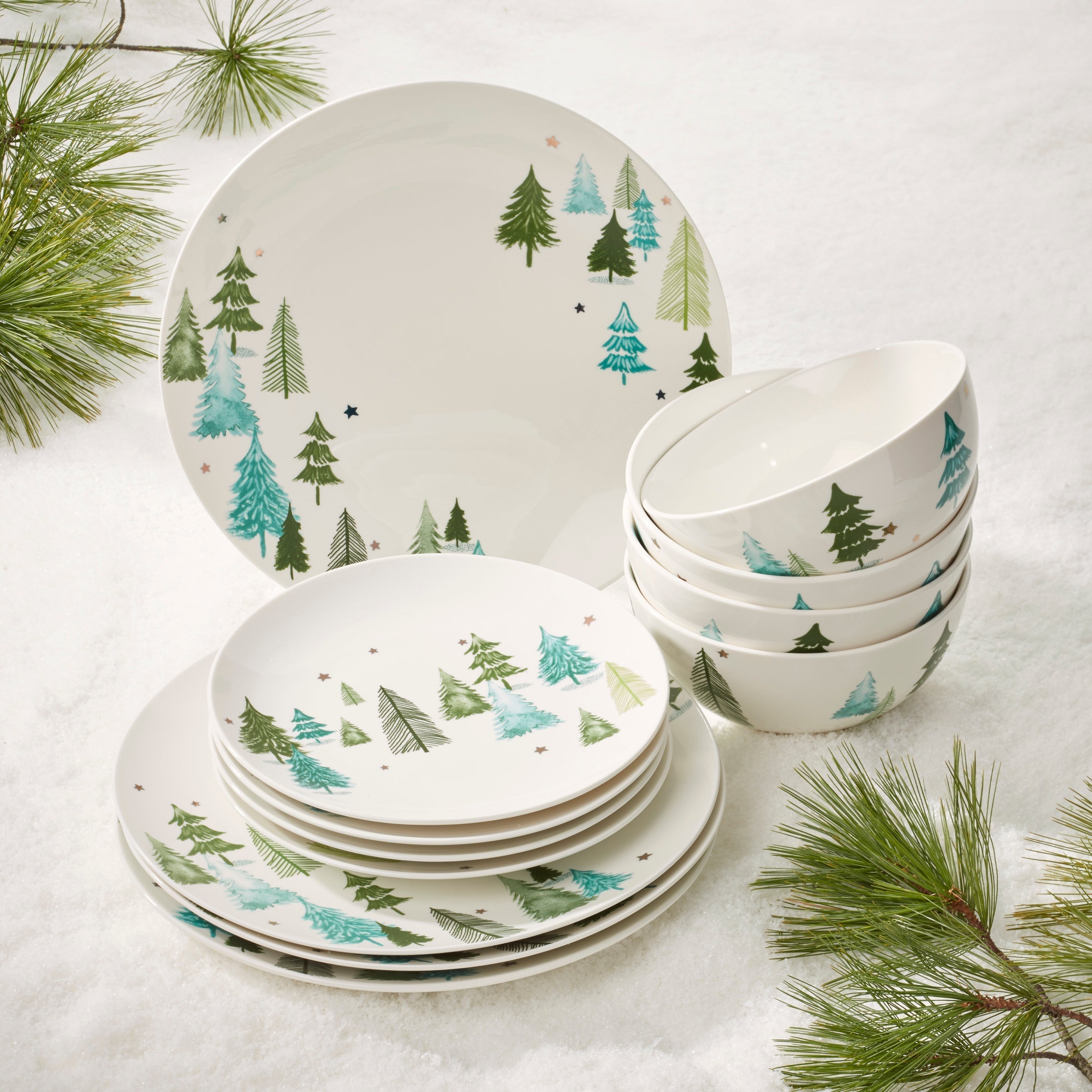 Lenox Fine Lenox Fine Balsam Lane 12-Piece Dinnerware Set - Image 2